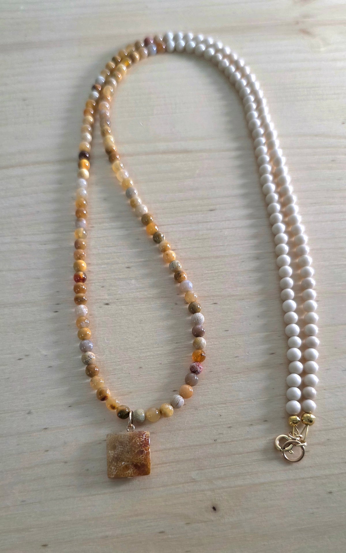 Fossil Necklace, Brown Necklace