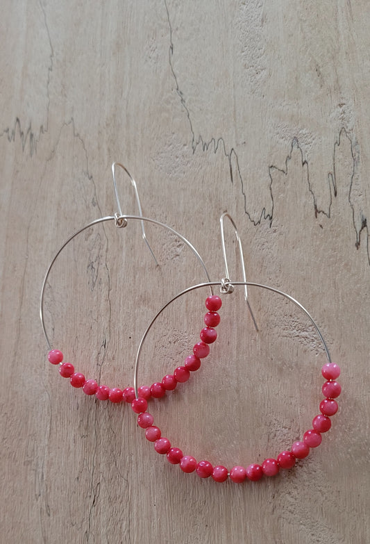 Coral Hoop Earrings