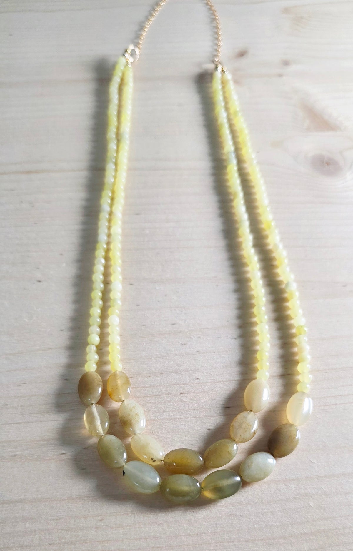 Yellow Necklace, Agate & Jade