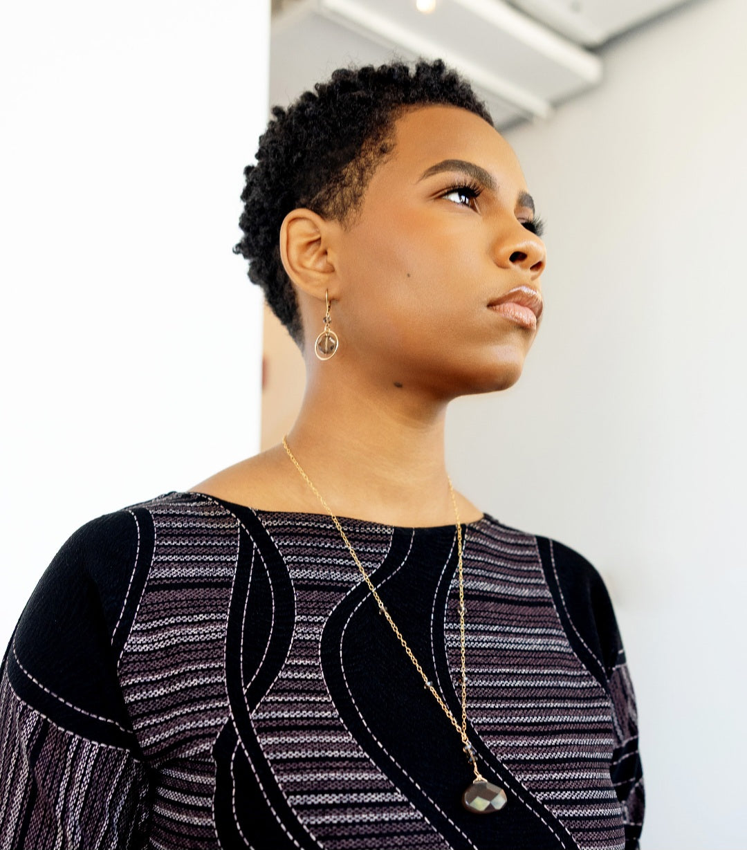 Smokey Topaz Doorknocker Earrings