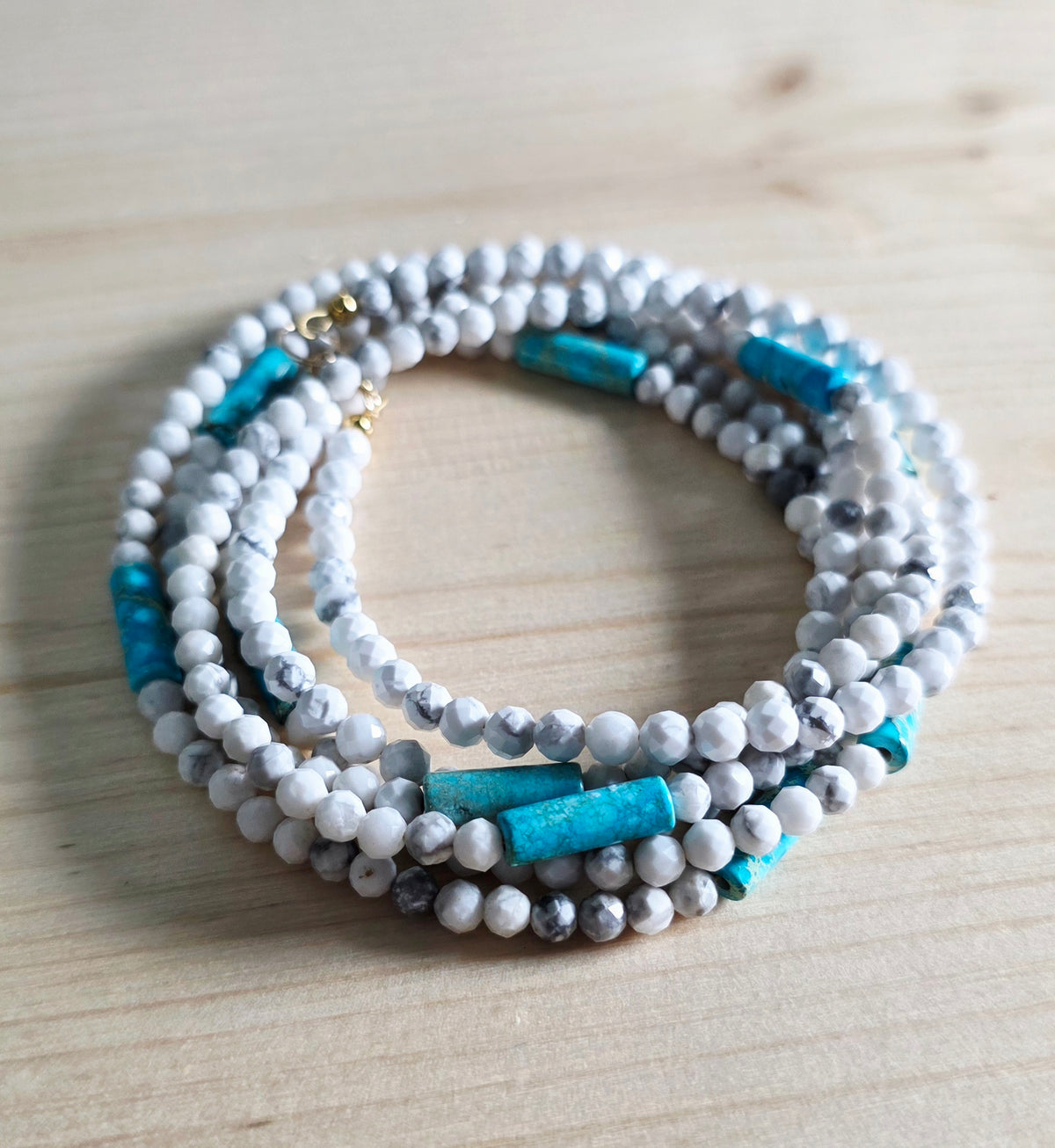 Blue & White Necklace,  Howlite & Jasper